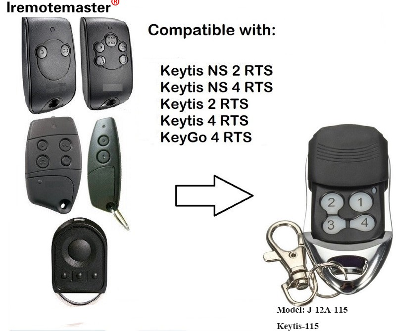 Keytis NS 2 RTS Keytis NS 4 RTS گیراج ڈور ریموٹ کنٹرول 433.42MHz کے لیے